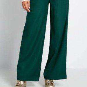 Wide-Leg Emerald Green Pants